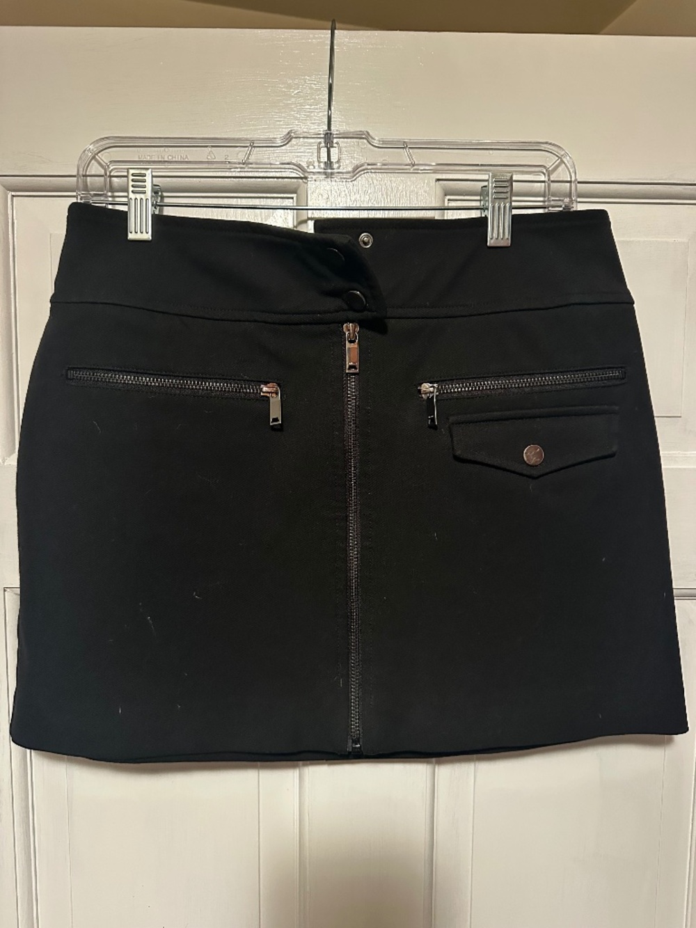 Reiss Poppy Zip-Through Ponte Mini Skirt